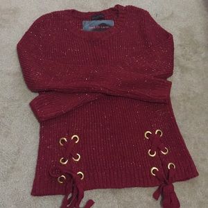 Metallic Marble Red Sweater - NWT